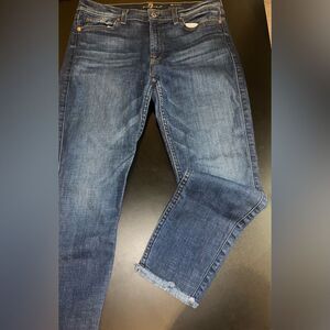 7 for all mankind The Ankle Skinny Jean with Raw Hem Size 31 EUC